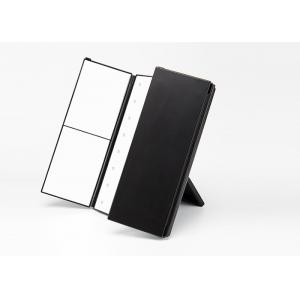 Portable LED Vanity Mirror / Tri Fold Desktop Lighted Mirror Magnification 1x/2x/3x