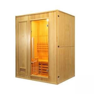China Home Small Wooden Traditonal Steam 2 Person Sauna With 3KW Electric Stove supplier