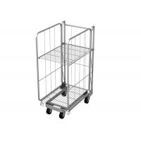China Wire Mesh Roll Cage Pallets Trolley 500kg Powder Coating For Supermarket on sale