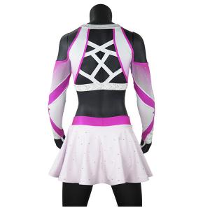 Soft Competition Cheer Uniforms , Womens Pink Cheerleader Costume Quick Dry