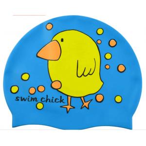 Funny Cartoon Silicone Swimming Caps Fish Design Lightweight For Kids