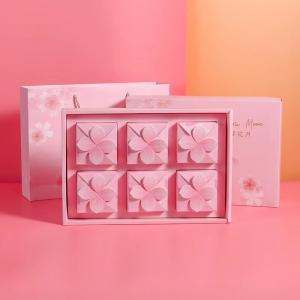 Pink Coated Paper Paperboard Gift Boxes With Samll Boxes For Candy Sweet Food Packaging