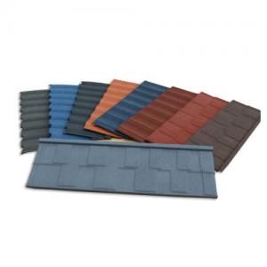 China Colorful Weather Rustproof Shingle Tile Roofing Materials Aluzinc Stone Coated Metal Roofing Tiles supplier