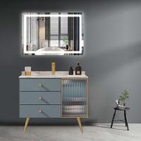 China American Style Bathroom Furniture Cabinets 36 In With Sink And LED Mirror on sale