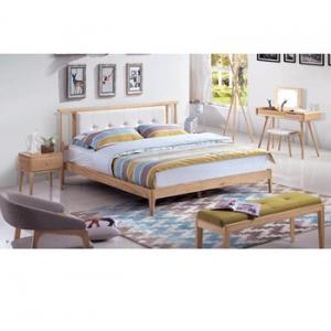 Nordic Natural Ash Wood Simple King Size Bed