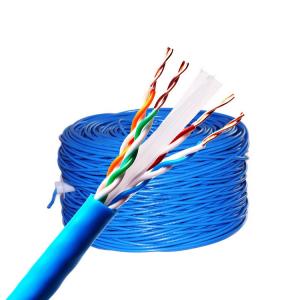 China Efficient Blue 1000ft Cat7 Cable Roll Cat5e Lan Cable Roll With Shaft supplier