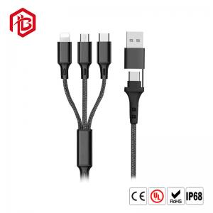 China Micro USB Type C Lighting 3 4 In 1 3A Multi Phone Charger Fast Charging USB Data Cable supplier