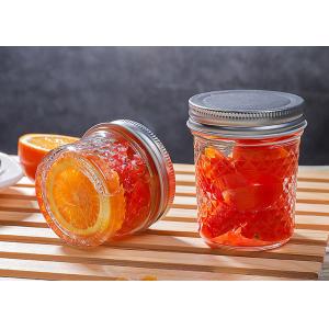 China 100ml 200ml 300ml clear glass jam jars glass mason jar with screw metal lids supplier