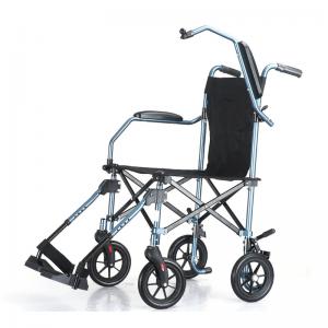 China Elderly / Disabled Lightweight Folding Wheelchair 8.8kg With Breathable Cushion supplier