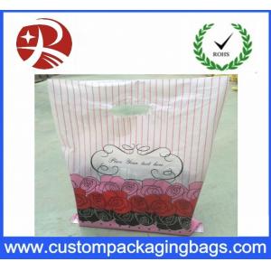 China Recyclable Dustproof Shopping Plastic Die Cut Handle Bag Customized Design supplier