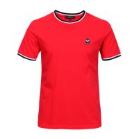 China Popular Custom Mens Fashion Tee Shirts Round Neck Red Black White Color on sale