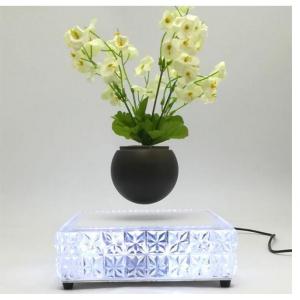 China led light crystal base magnetic floating levitate air bonsai plant pot for christmas gift supplier