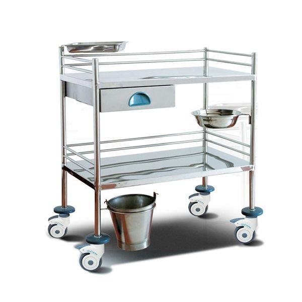 Surgical Instrument Hospital Patient Trolley , Stainless Steel Medical Equipment