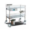 Surgical Instrument Hospital Patient Trolley , Stainless Steel Medical Equipment