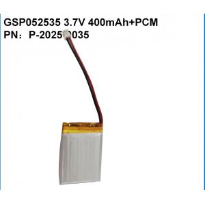 China Piles rechargeables 3,7 V Piles Li-ion GSP052535 3,7 V Piles 400 mAh + PCM supplier