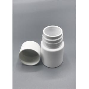 Capped Small Plastic Pill Bottles , 53mm Height Round Pill Container Portable