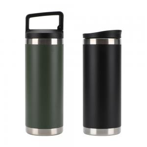 Double Wall Vacuum Water Bottle Insulated Keeps Hot and Cold Sports Canteen Water Bottle Great for Camping Hiking