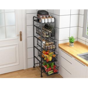 China Drawer Type Multi Layer Kitchen Shelf With 4 Tier Shelving Unit supplier