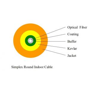 China Indoor Simplex Fiber Optic Cable , 3.0mm Single Mode Optical Cable G652 / G655 / G657 Fiber supplier