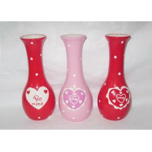 Dolomite Hand Painted Ceramic Vases , Decorative Ceramic Vases For Valentine Day