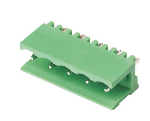 RD  HT508V 5.08mm pitch 2p-12p green color male pin type plug in terminal block can do 90 degree and 180 degree
