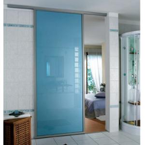 China Blue Tempered Glass Door , Tempered Glass Toilet Door No holes supplier