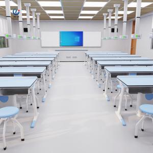 China Rectângulo Física Laboratório Móveis Polido Estação de trabalho de exibição móvel supplier