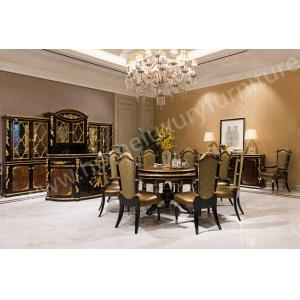 China Large Dining Set For Sale Carved Solid Wood Dining Table 6 Chairs Set TN-023B supplier