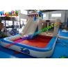 Shark Outdoor Inflatable Water Slides , Air Combo Bouncer With Water Pool