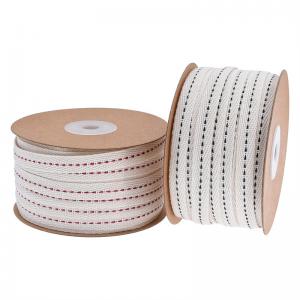 10mm*50y Cotton Stitched Edge Ribbon ISO9001 Custom Cotton Ribbon