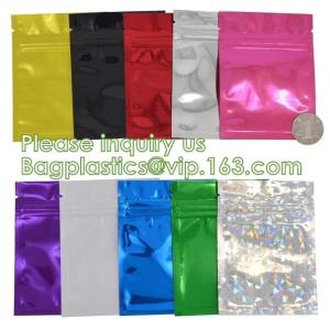 Bagease Star pack Rainbow Shiny Transparent Foil Resealable Stand Up Pouch For Earrings Packaging Cosmetic Tools Packing