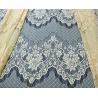 China Decorative Eyelash Nylon Lace Fabric Scalloped Yellow Polyamide for Night Dress(CY-DN0005) wholesale