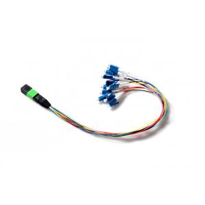 China MPO APC TO LC Fan Out 0.9mm 12 Fiber Simple Module Optic Patch Cord supplier