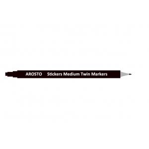 Alcohol Based Medium Twin Marker Pen With 6mm - 8mm Medium Chisel and 1mm Fine Nibs