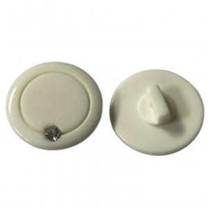 Plastic Resin Decorative Shank Buttons Ring Design With Fake Diamond On Face 30L