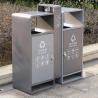 China Metal Commercial Trash Bin Rectangle Trash Can With Removable Bucket wholesale