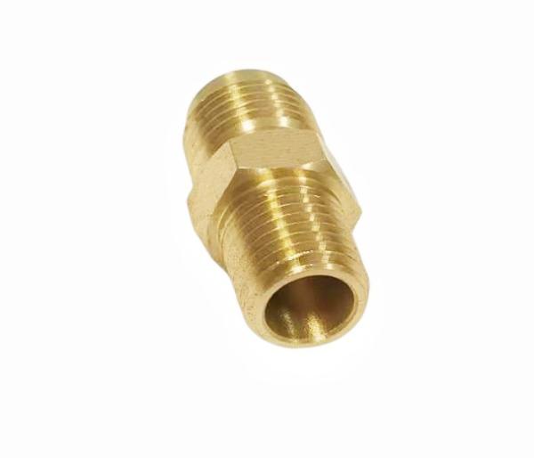 1/2Inch Flare X 1/2Inch NPT Brass Pipe Fitting Brass Hex Reducer CNC Technics