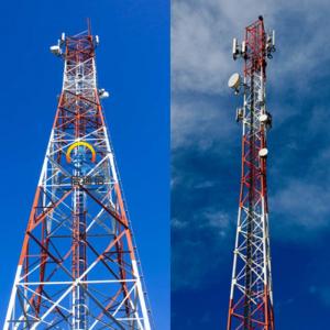 3 Legged Telecom Steel Tower 50m Radio Microwave Cell Phone Signal