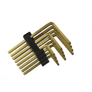 China Pitch 2.54mm Three Row Right Angle Pin Header Connectors PA6T Gold Plated Auto Connector supplier