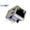 China Diodo emissor de luz amarelo portuário do chapeamento ouro único Tab Up Magnetic Wiith Green RJ45 de 30 U de” wholesale