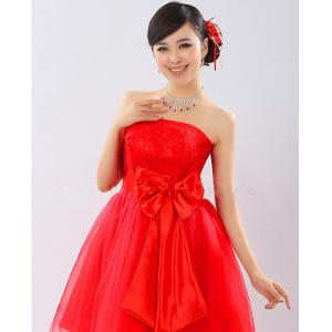 China vestido formal vermelho sem mangas supplier