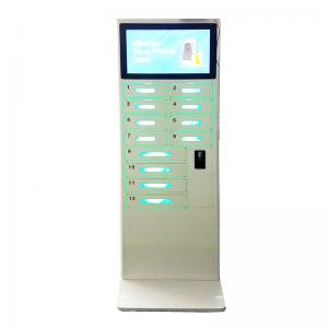 China Supermarket Lounge 12 Lockers Cell Phone Charging Station Lockers with Large Advertising Screen supplier