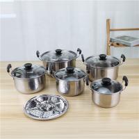 China American style 5pcs cookware set kitchen nonstick cooking pot with glass lid on sale