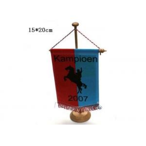 China Cool Table Top Flags , Personalized Stick Flags With Stainless Steel Flag Pole And Stand supplier