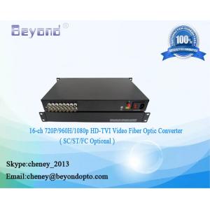 China 16-ch HD-TVI video to fiber converter,for 2-Mp/4-MP 1080P/960H/720P HD-TVI coaxial cameras supplier