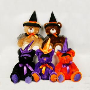 China Black and Orange Halloween Teddy Bear Stuffed Toys For Halloween Party supplier