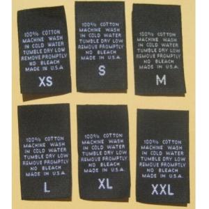 Dry Cleanable Black Woven Wash Care Labels 100% Cotton Twill Fabric