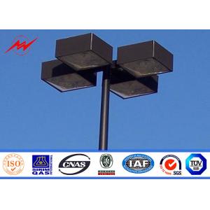 10M Blue Square Light Street Lighting Poles 4mm Thickness 1.5m Light Arm For Parking Lot