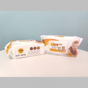 Natural Care Non-woven Baby Wipes with Plastic Lid and Pure Water Organic Bamboo