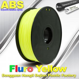 China High Precision Fluo - Yellow ABS 3D Printer Filament 1kg / Spool supplier